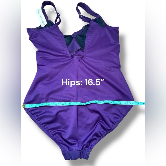 NWT SZ 16 Miraclesuit Plum Must Have Sanibel Ruched One Piece Swimsuit - Picture 7 of 11